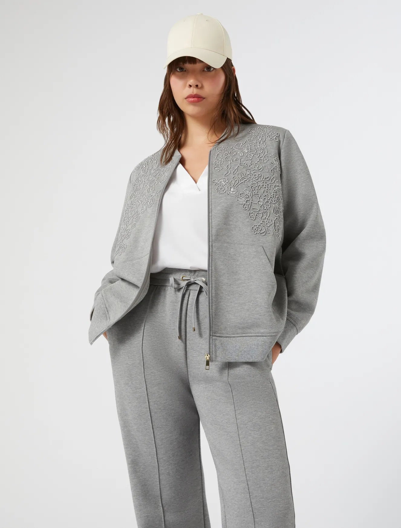 Felpa in jersey con ricamo