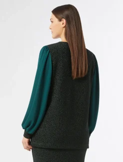 Felpa in jersey lamé e georgette