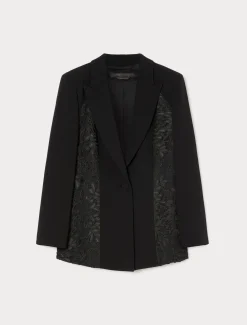 Giacca blazer in cady e tulle