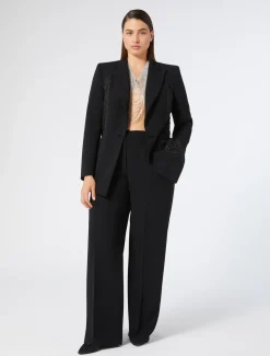 Giacca blazer in cady e tulle