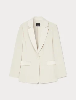 Giacca blazer in crêpe envers satin