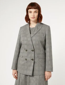 Giacca blazer in foulé di lana
