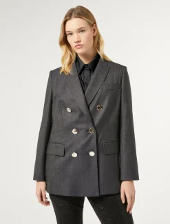 Giacca blazer in lana e seta