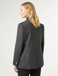Giacca blazer in lana e seta