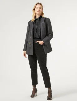 Giacca blazer in lana e seta
