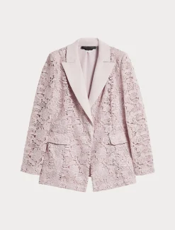 Giacca blazer in macramè laminato