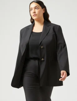 Giacca blazer in tela di lana stretch