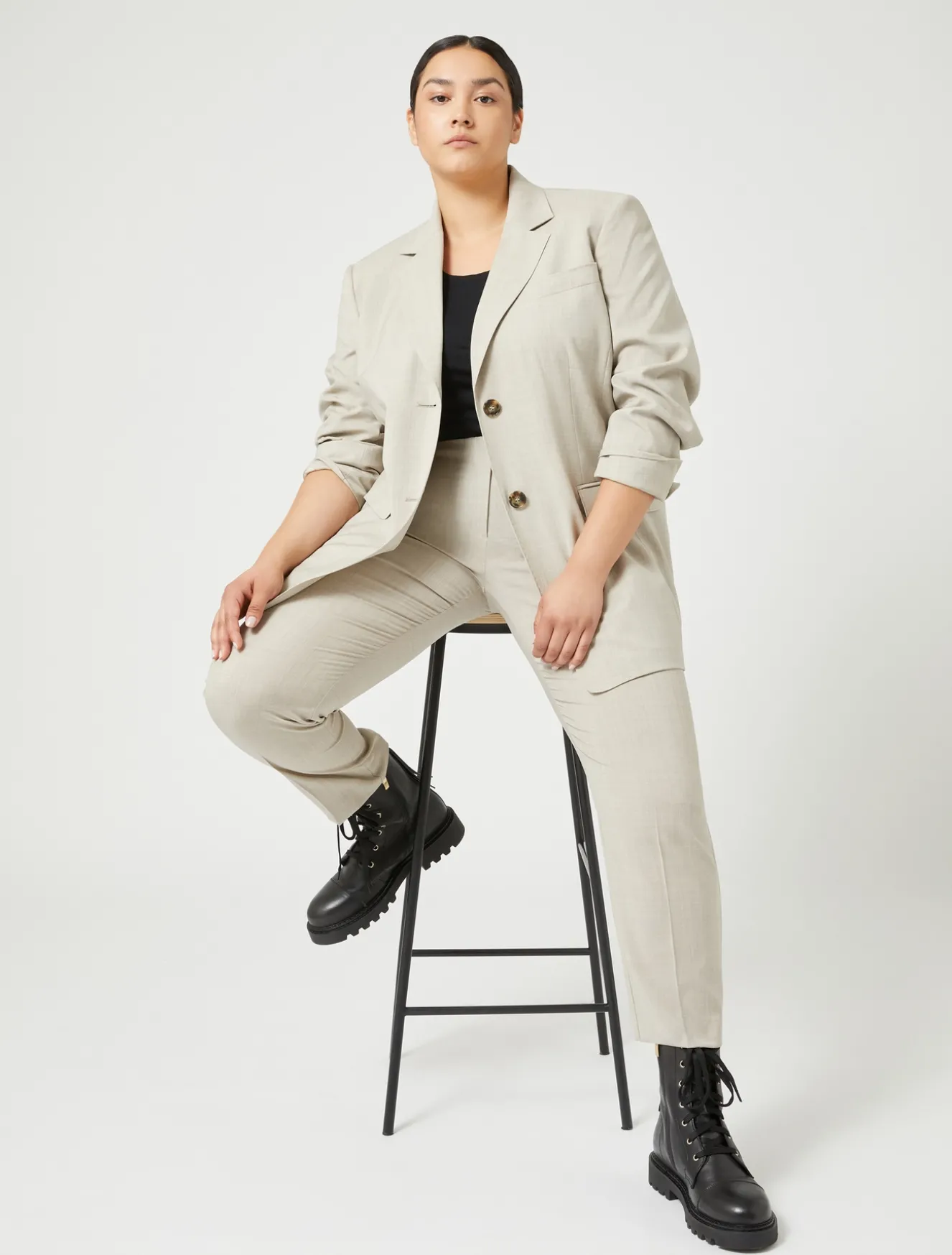 Giacca blazer in tela di lana stretch