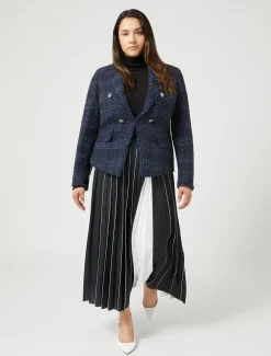 Giacca blazer in tinto filo a fantasia