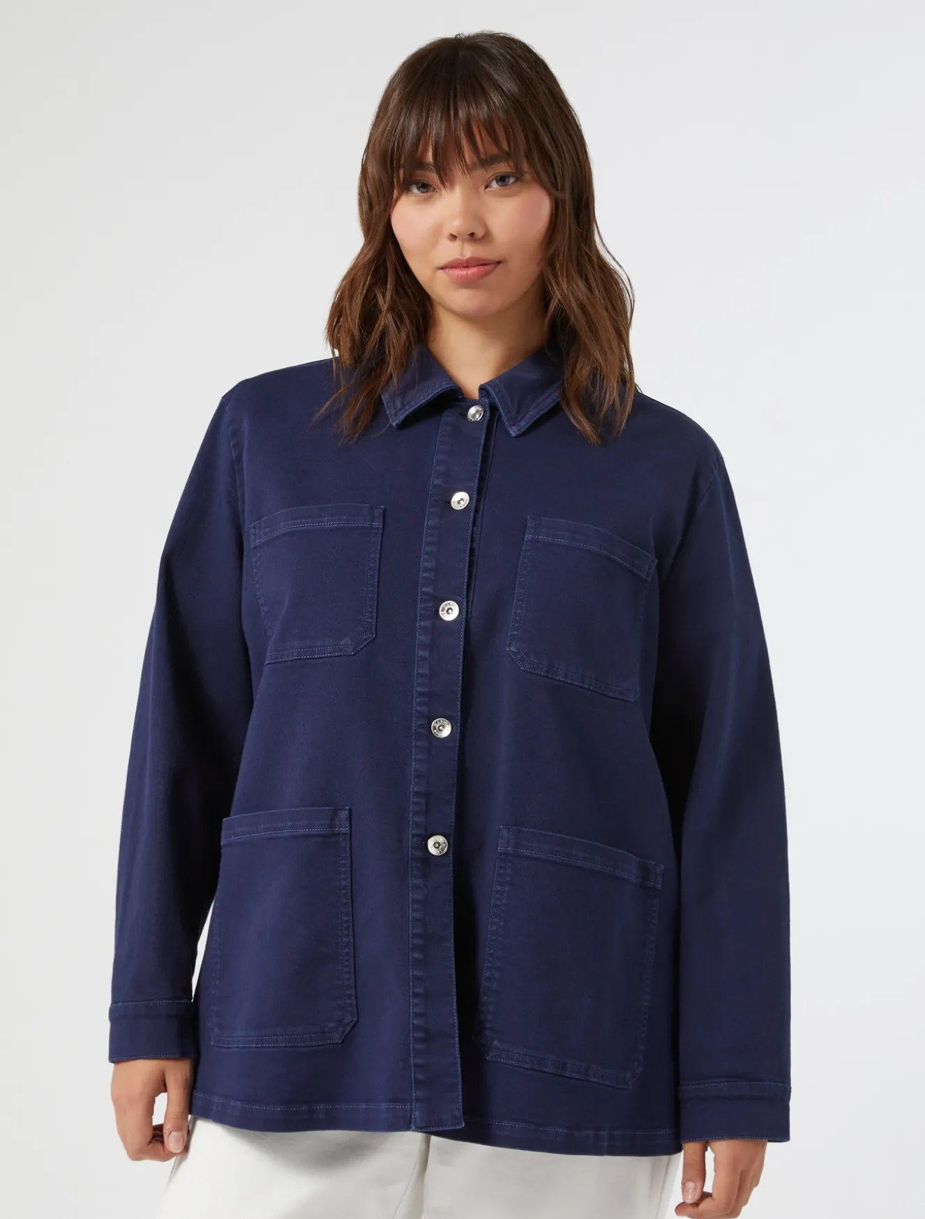 Giacca in bull di cotone stretch