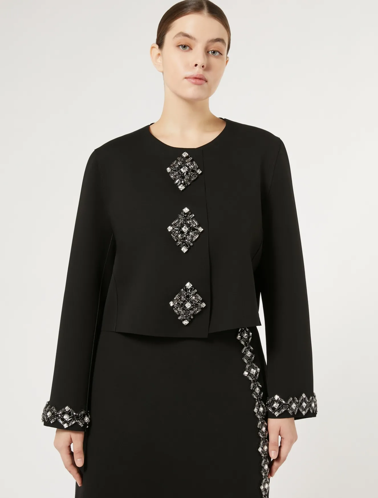 Giacca in cady con strass