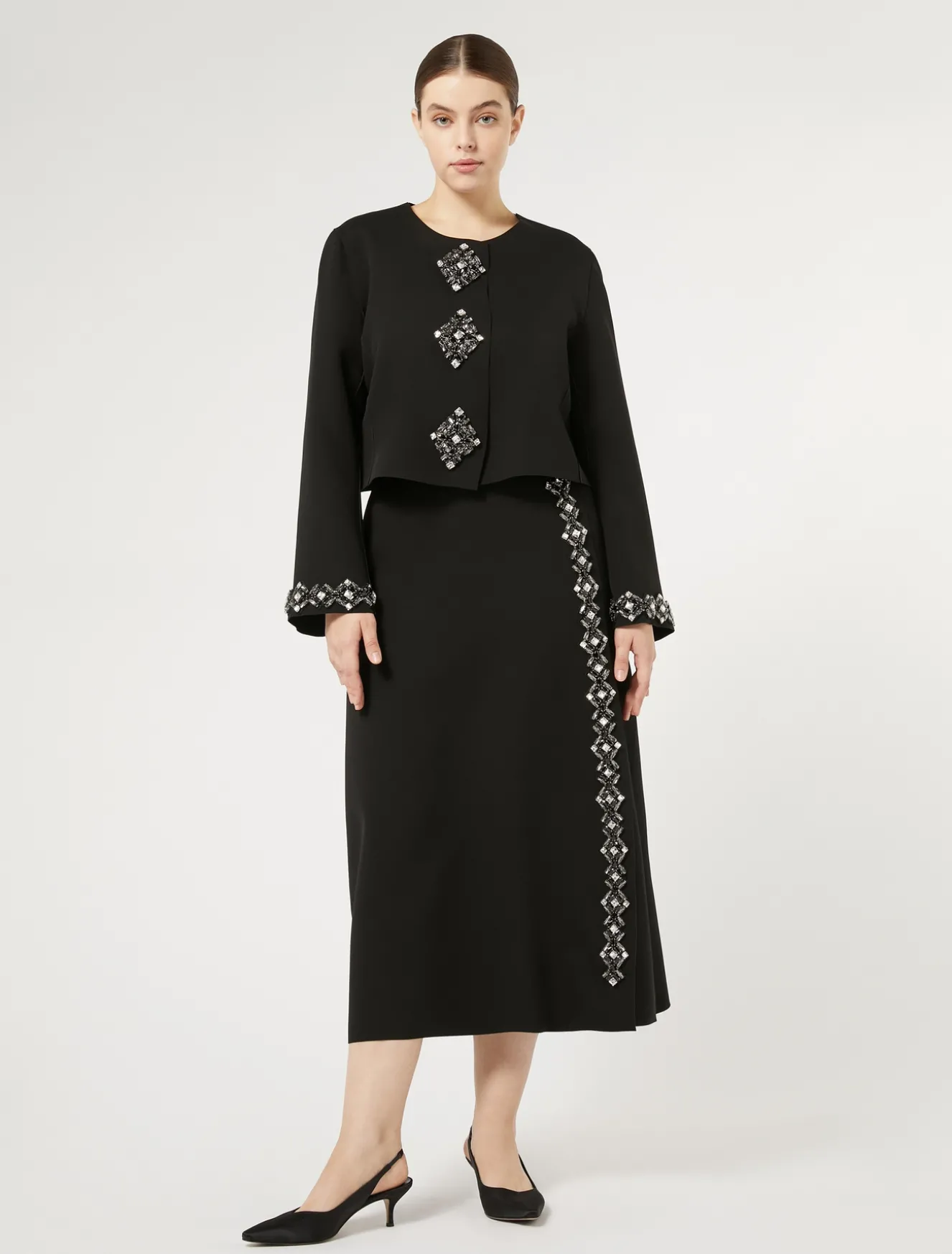 Giacca in cady con strass