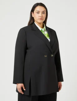 Giacca in crêpe satin di lana