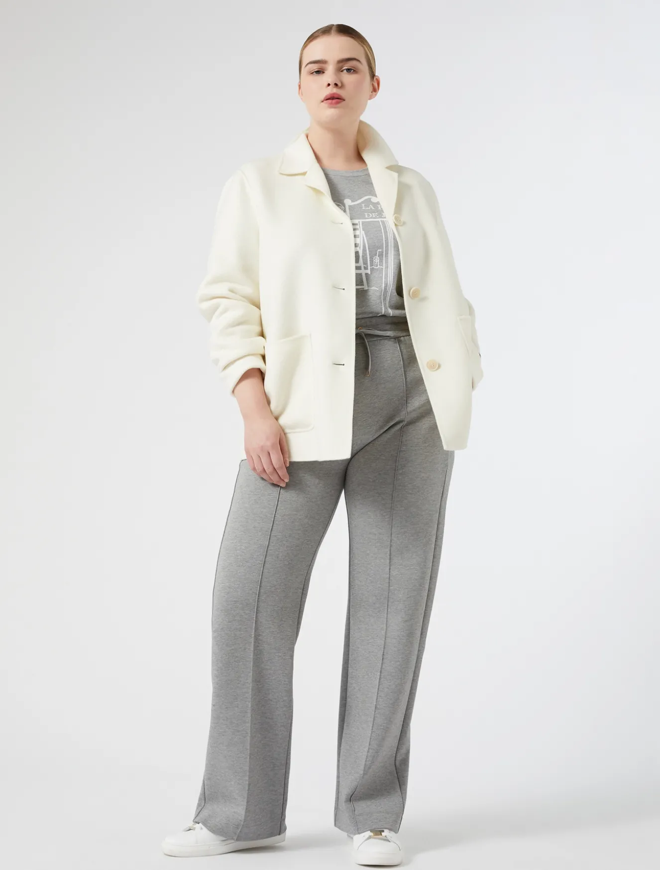 Giacca in double di misto lana