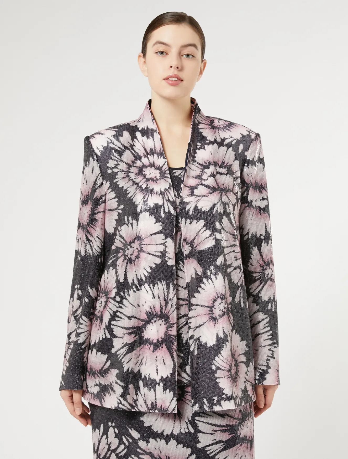 Giacca in paillettes e raso