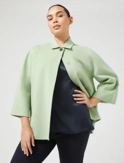 Giaccone in double di lana e cachemire