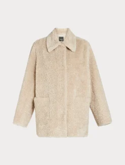 Giaccone in tessuto effetto montone