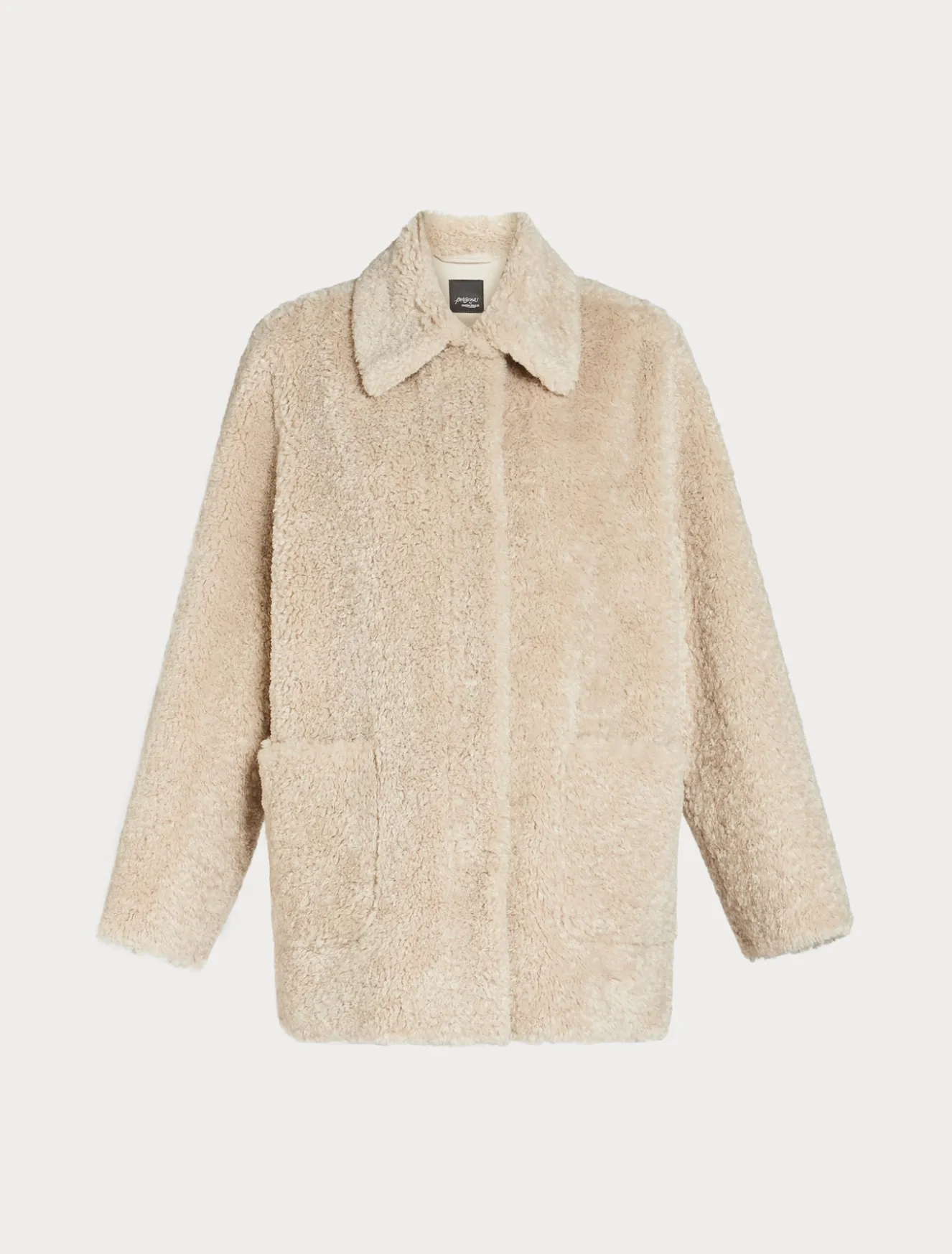 Giaccone in tessuto effetto montone