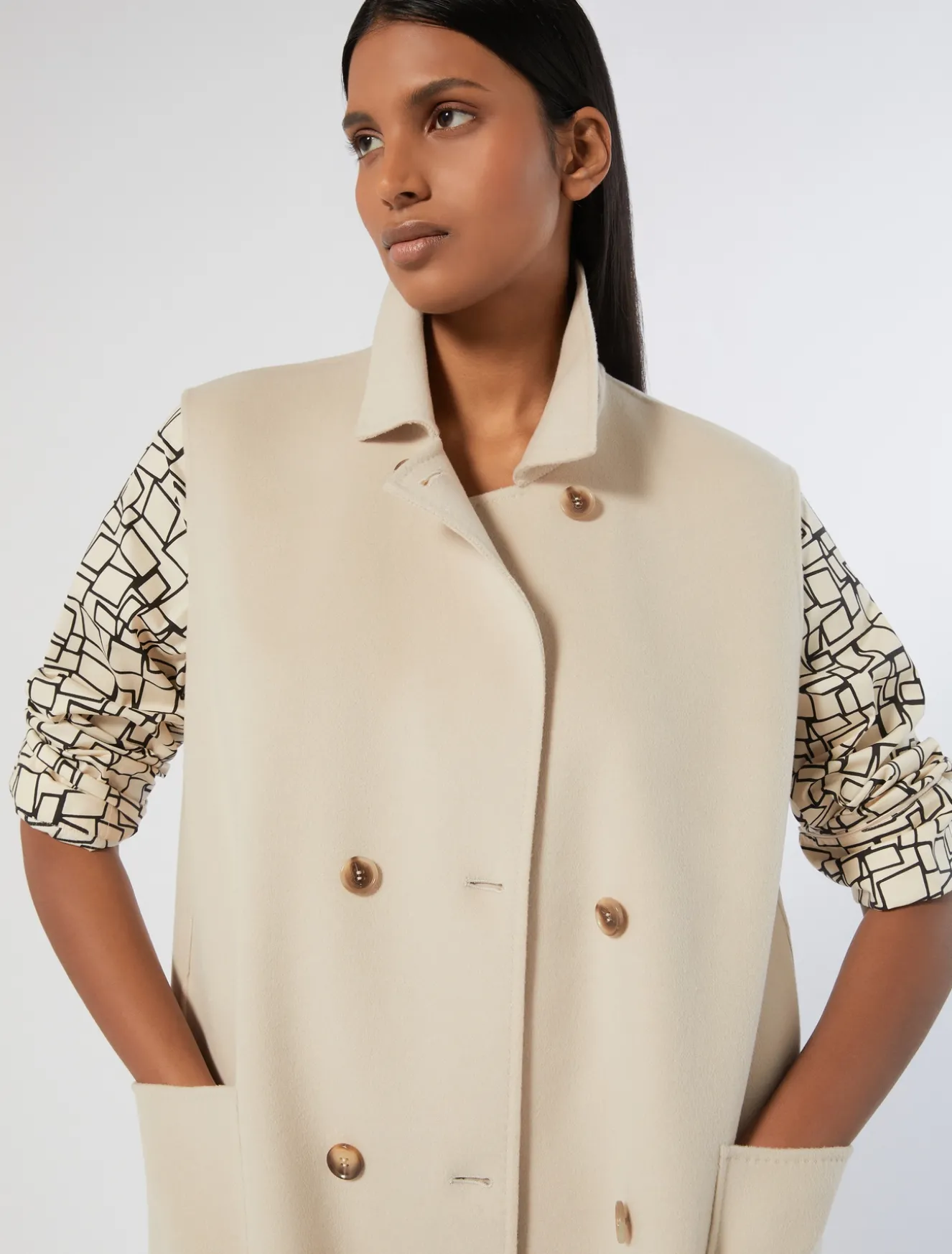 Gilet in double di lana e cachemire