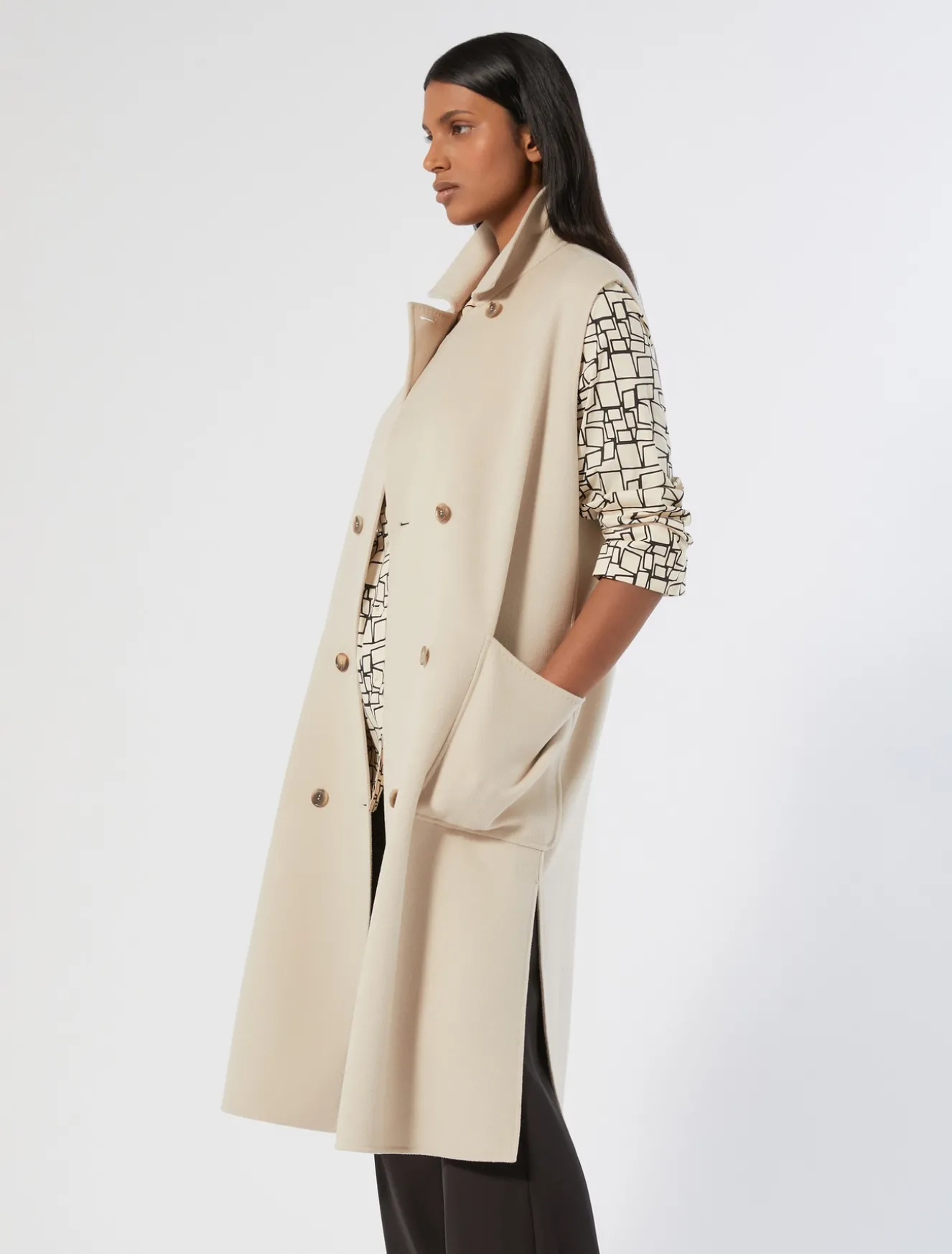 Gilet in double di lana e cachemire