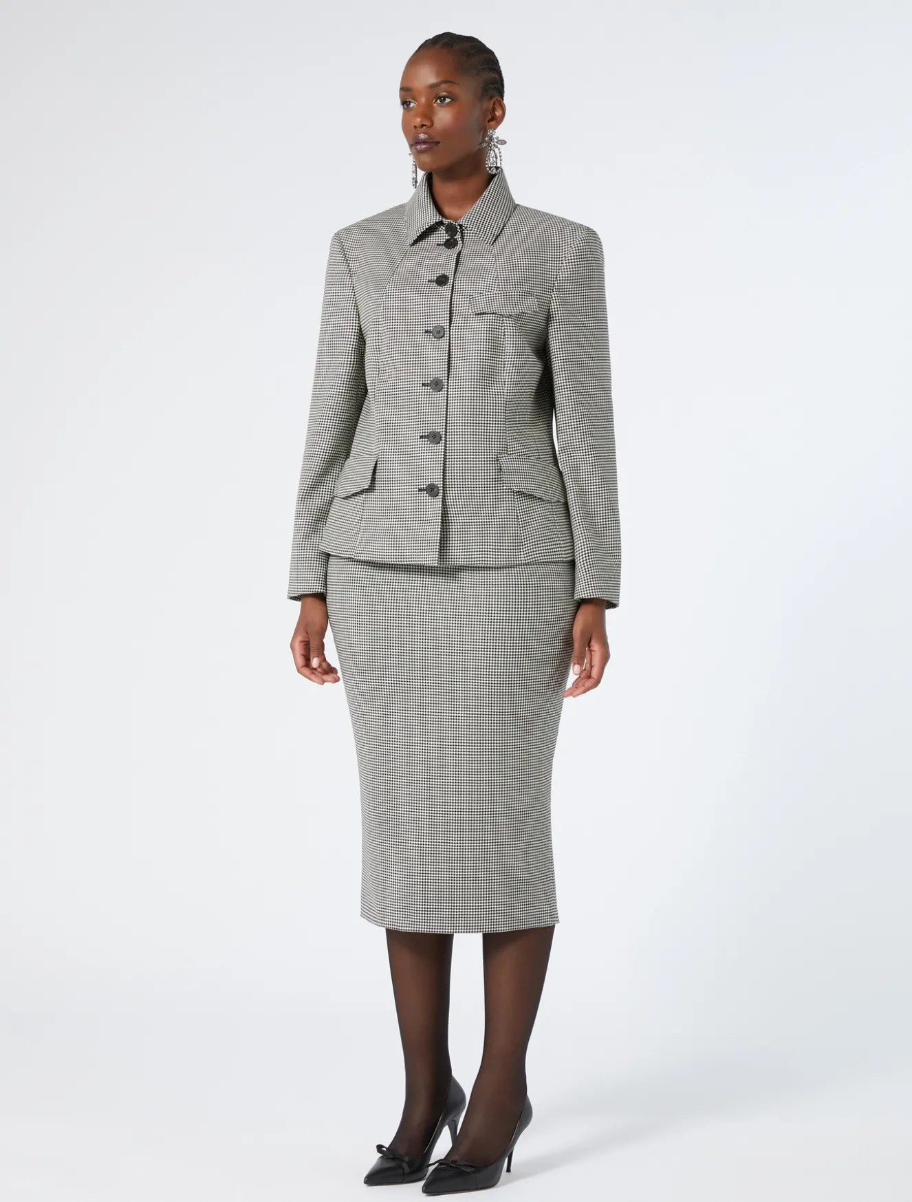 Gonna in batavia di lana stretch