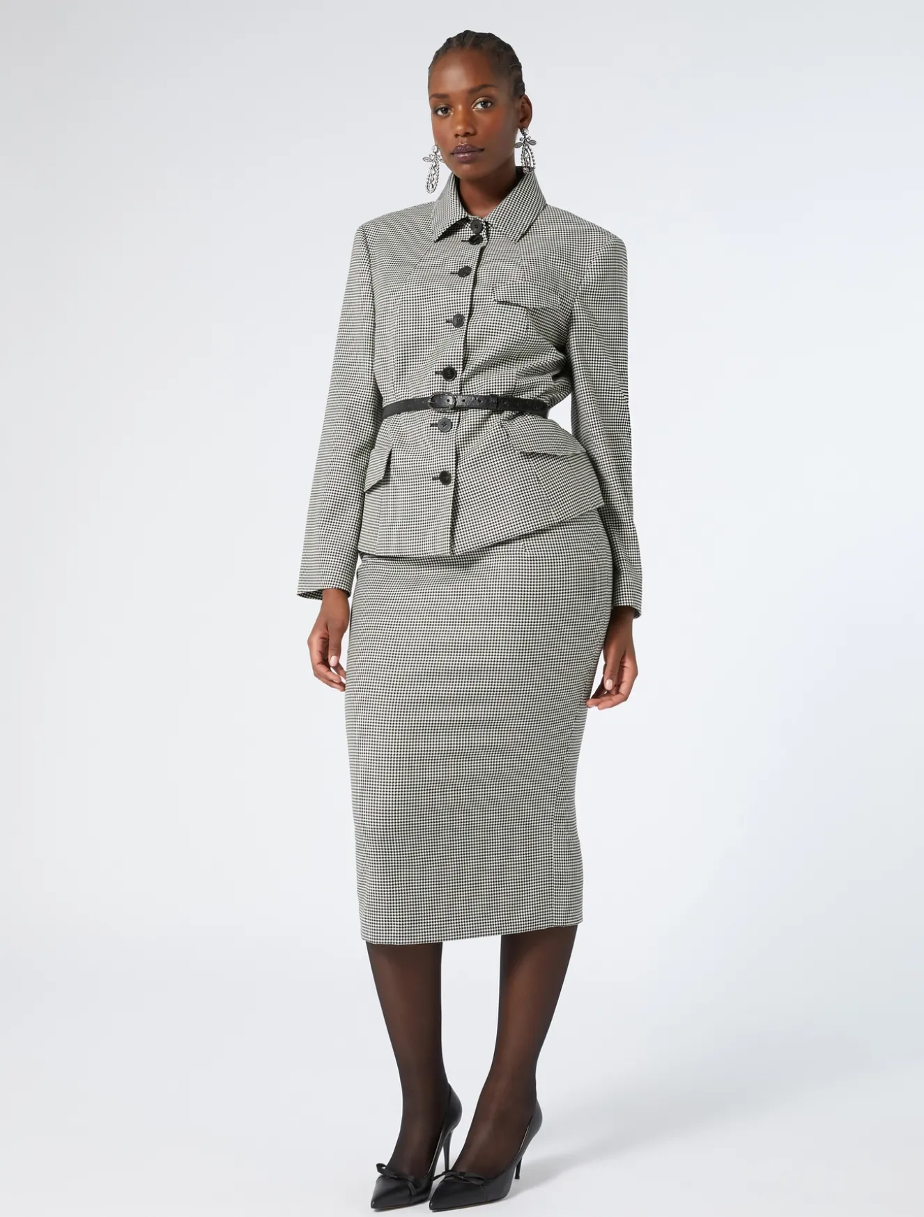 Gonna in batavia di lana stretch