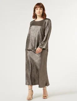 Gonna in chiffon laminato