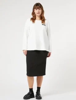 Gonna in denim di cotone stretch