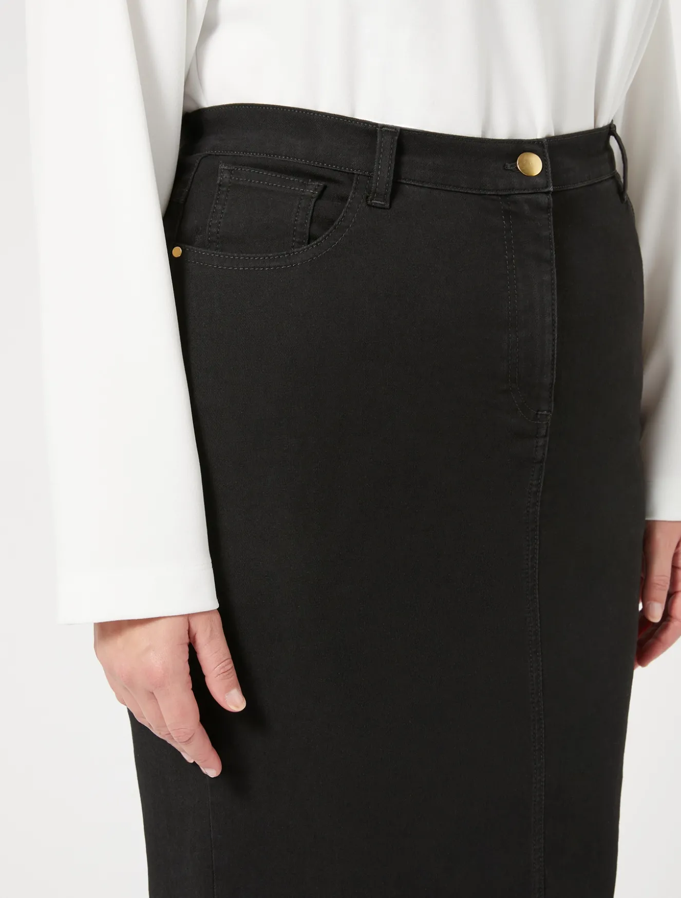 Gonna in denim di cotone stretch