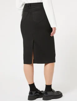 Gonna in denim di cotone stretch