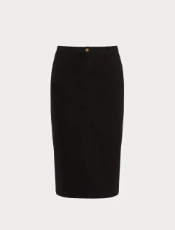 Gonna in denim di cotone stretch