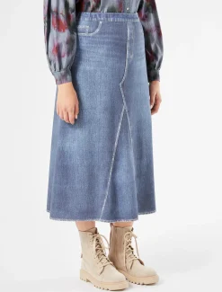 Gonna in felpa stampata