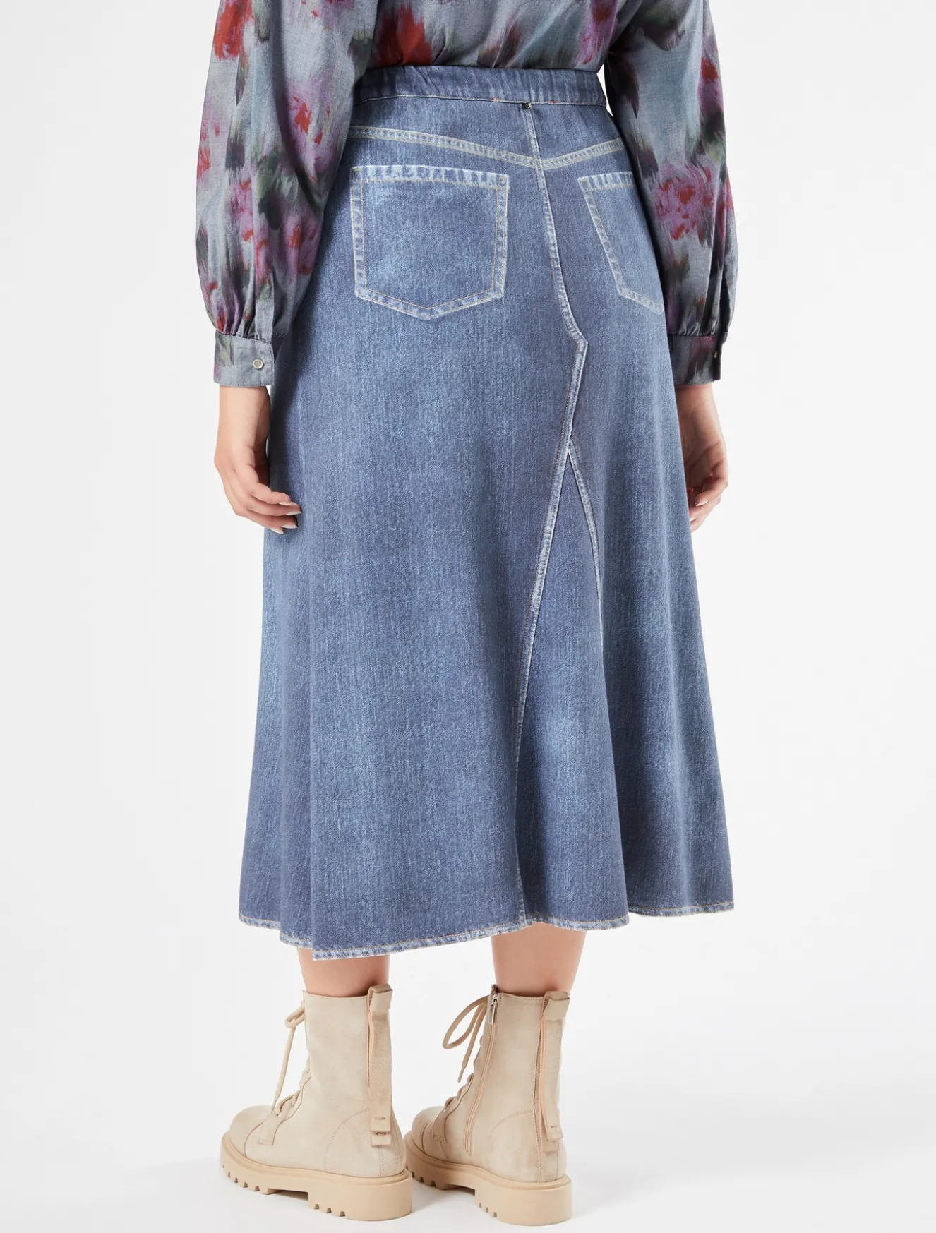 Gonna in felpa stampata