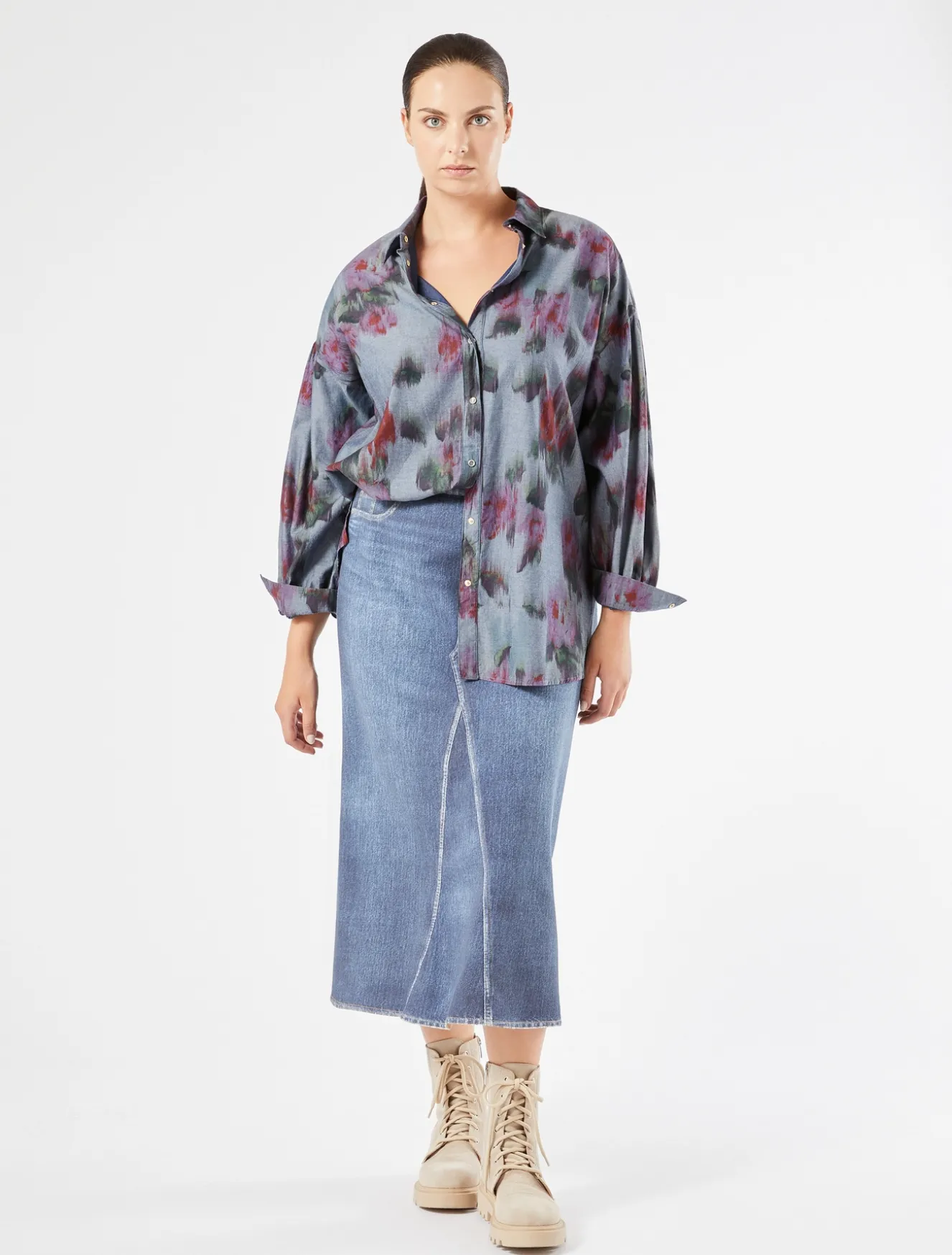 Gonna in felpa stampata