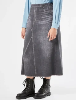 Gonna in felpa stampata