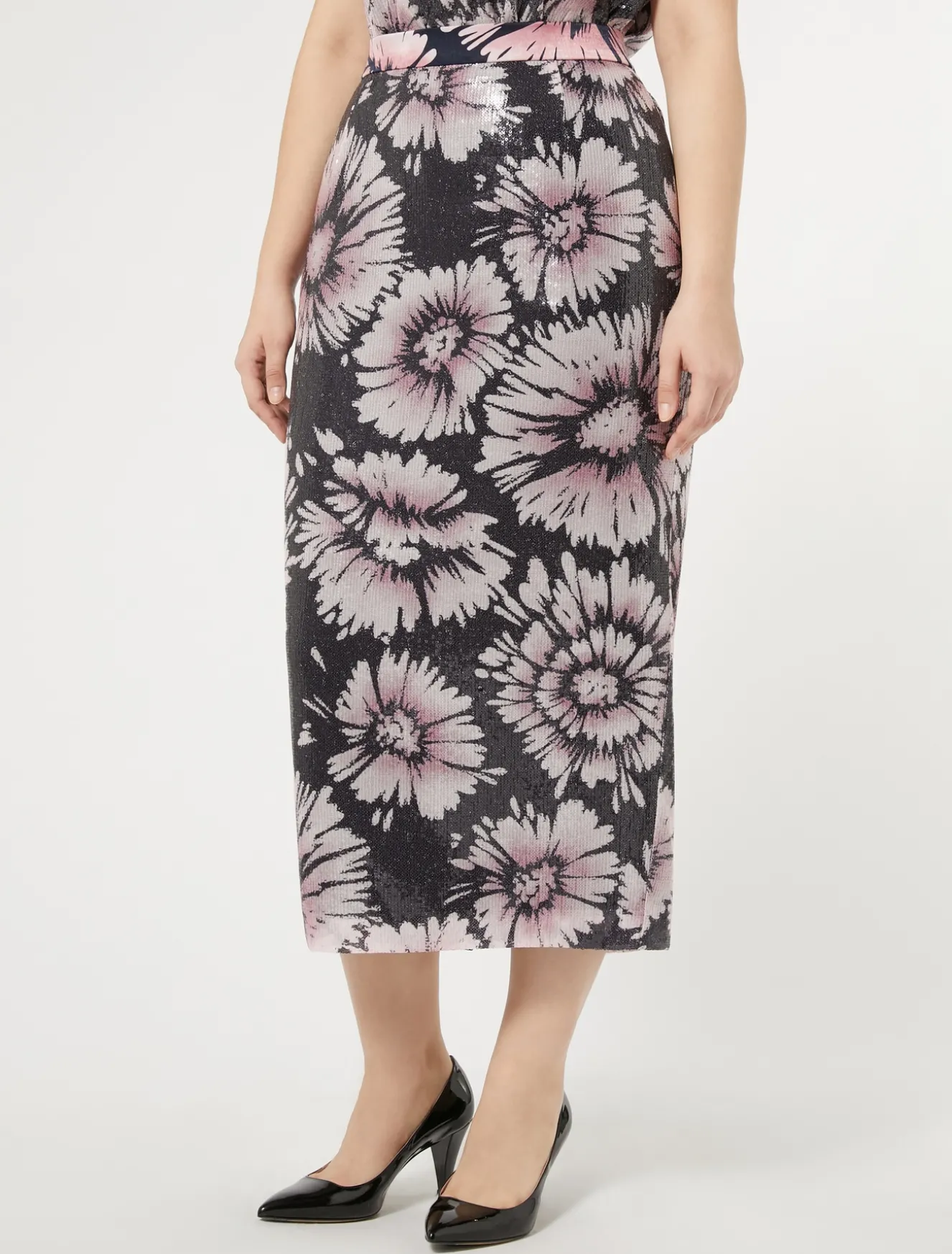 Gonna in paillettes e raso