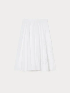 Gonna in popeline con ricamo