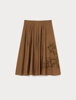 Gonna in popeline con ricamo