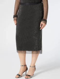 Gonna in rete con strass