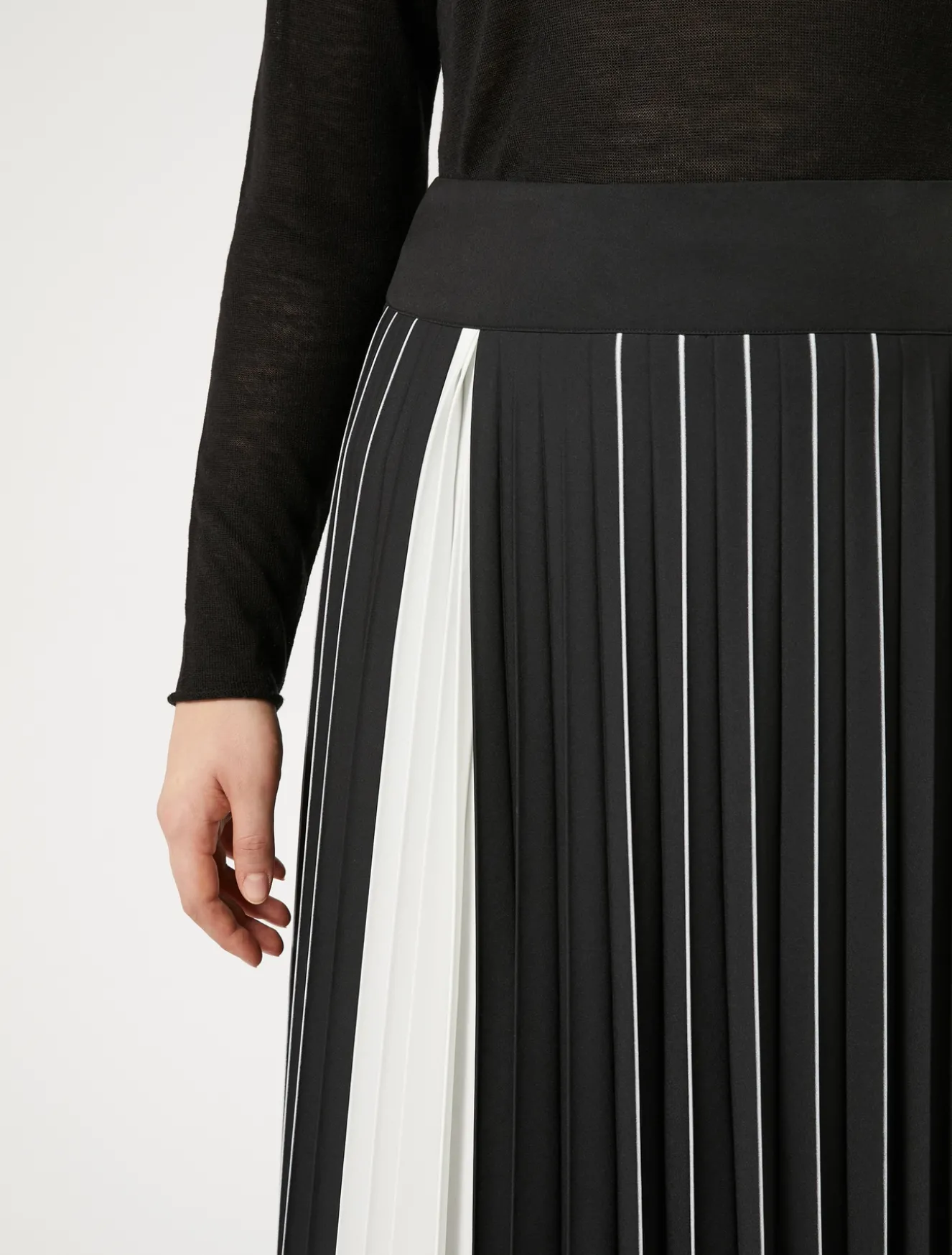 Gonna plissé bicolore