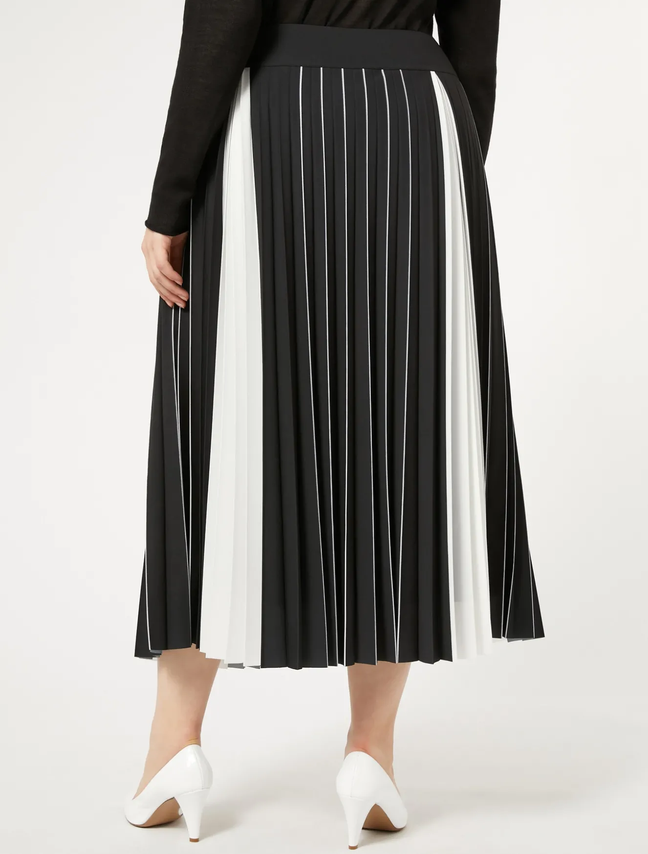 Gonna plissé bicolore