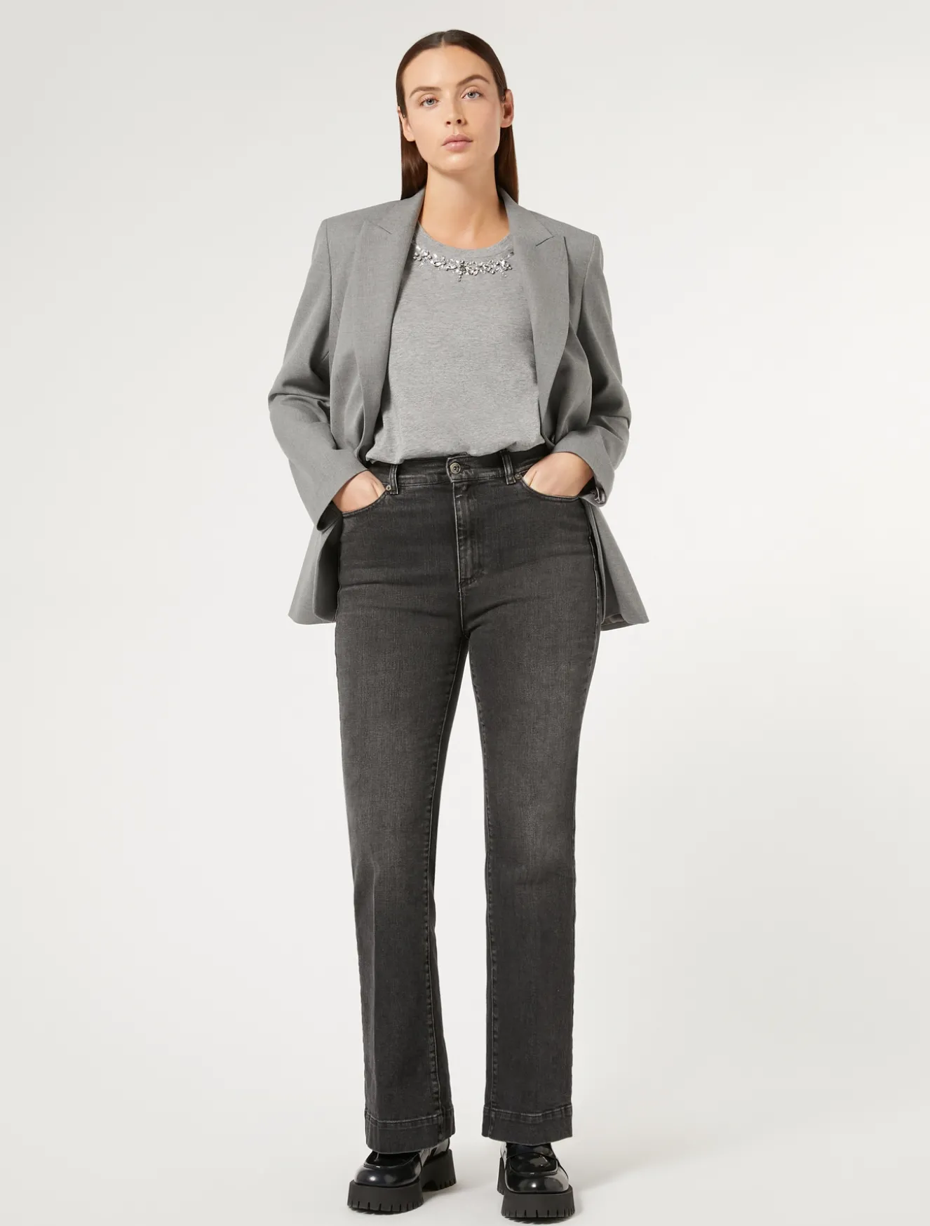 Jeans flare in denim stretch