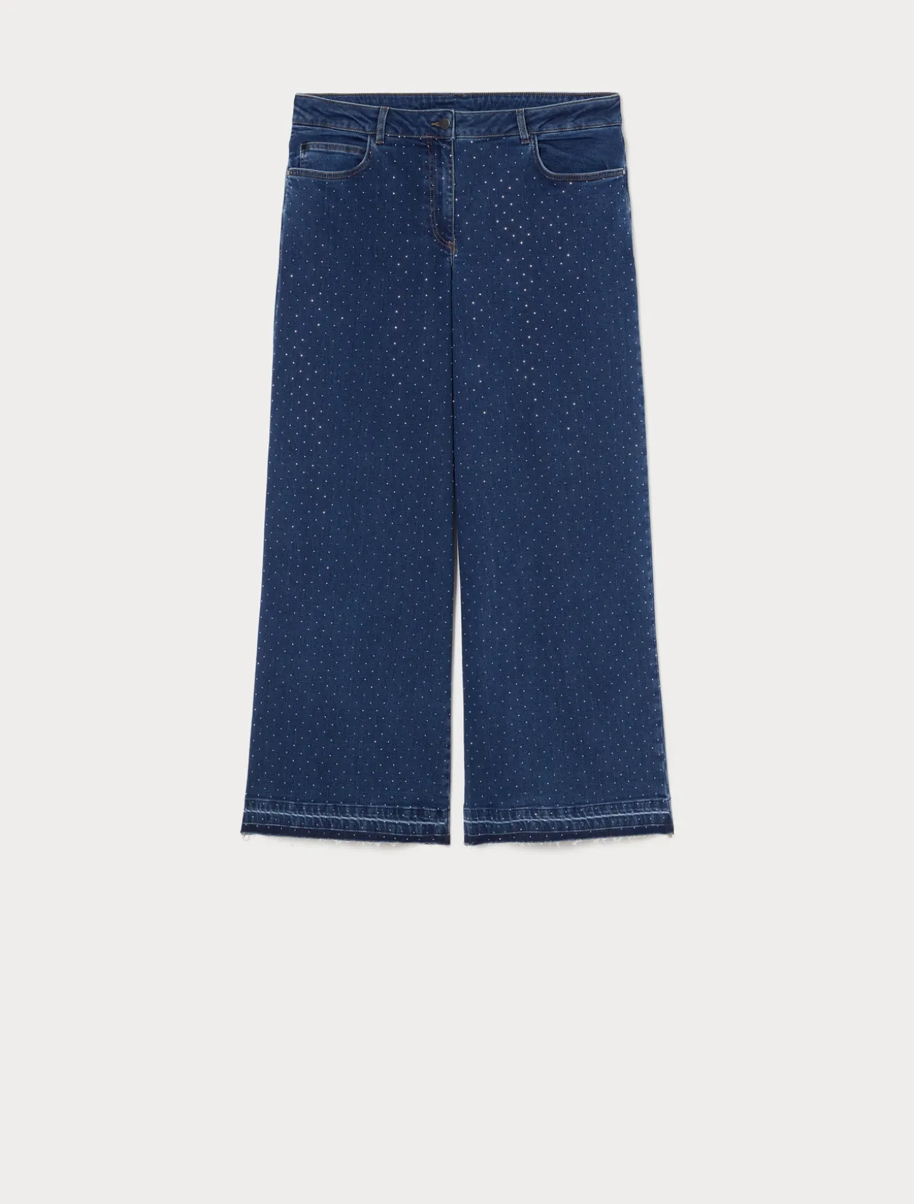 Jeans in denim con strass