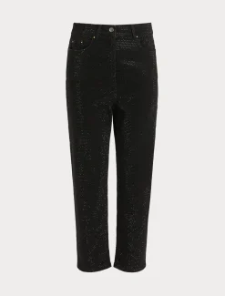 Jeans in denim con strass