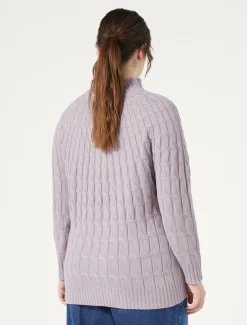 Maglia in misto cachemire a trecce