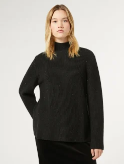 Maglia in misto lana con strass