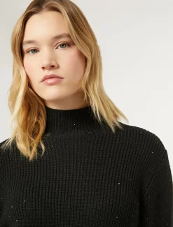 Maglia in misto lana con strass