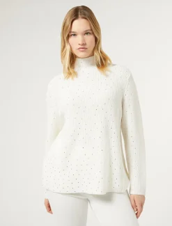 Maglia in misto lana con strass