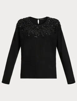 Maglia in viscosa con ricamo