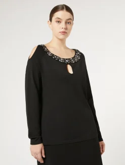 Maglia in viscosa ricamata